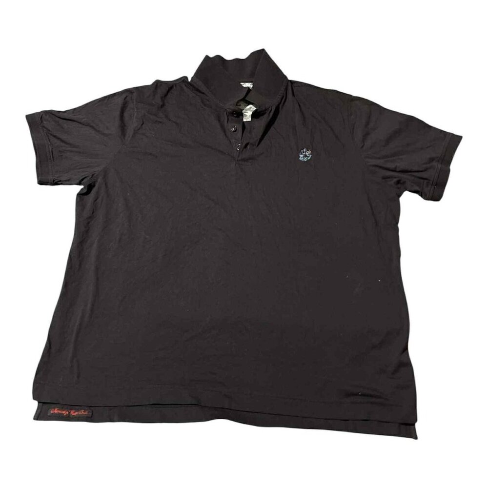 Robert Graham‎ Polo Shirt Mens 3XL Black Embroidered Skull Classic Casual Cotton